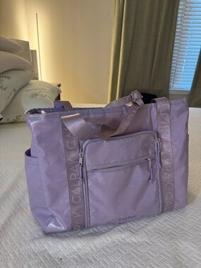 Calpak Lavender Light Purple Tote with Front Pocket